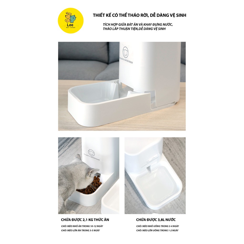 BÁT ĂN CHÓ MÈO - BÁT ĂN TỰ ĐỘNG DUNG TÍCH LỚN CHO CHÓ MÈO - CHÍNH HÃNG, CAO CẤP