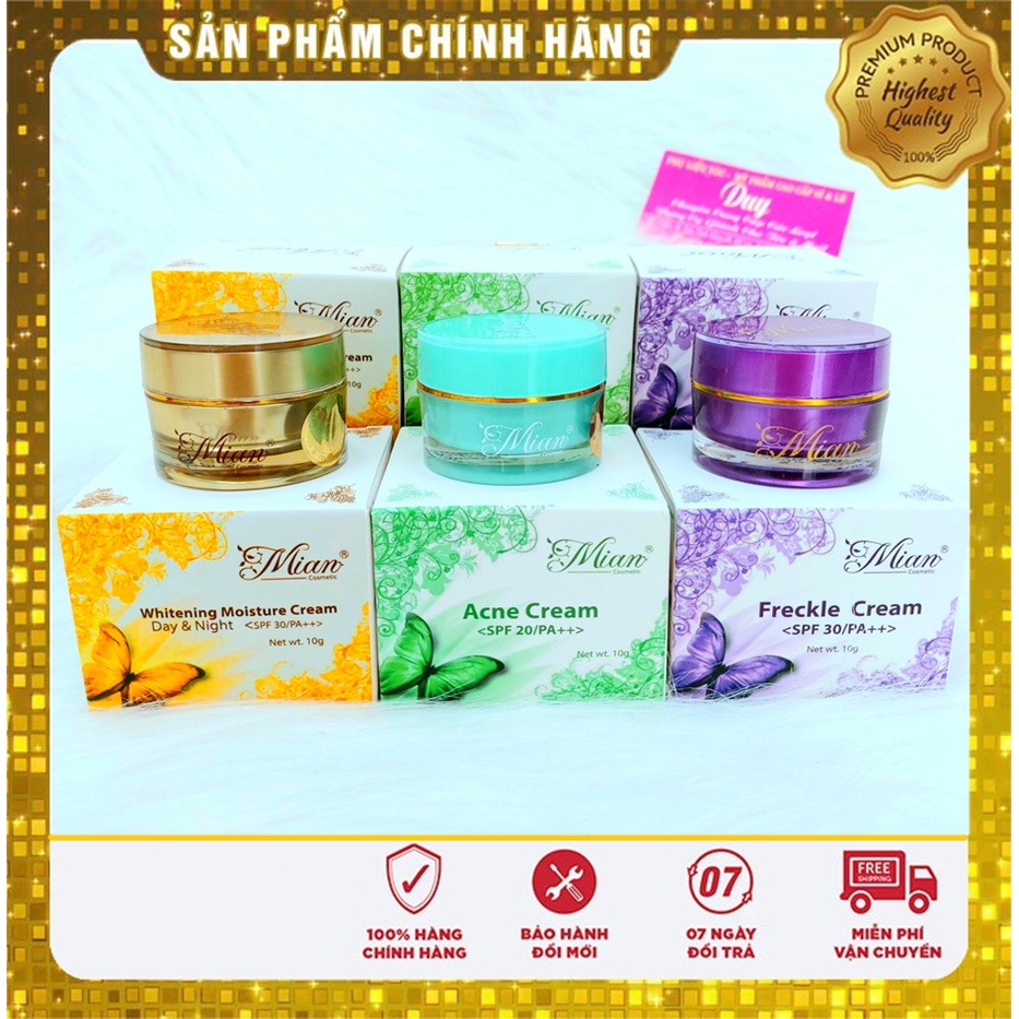 Kem Dưỡng Da Mặt Mian 10g - Ngừa Mụn - Dưỡng Ẩm Sáng Da.