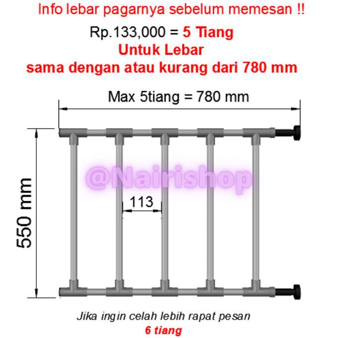 Hàng rào bảo vệ an toàn cho bé 85Cm - 5 cột