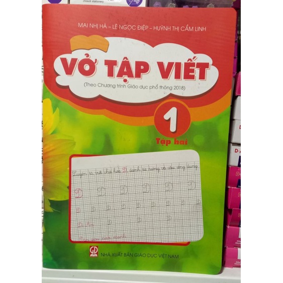 tập viết lớp 1 tập 2 + bao kiếng  + bút chì 2b