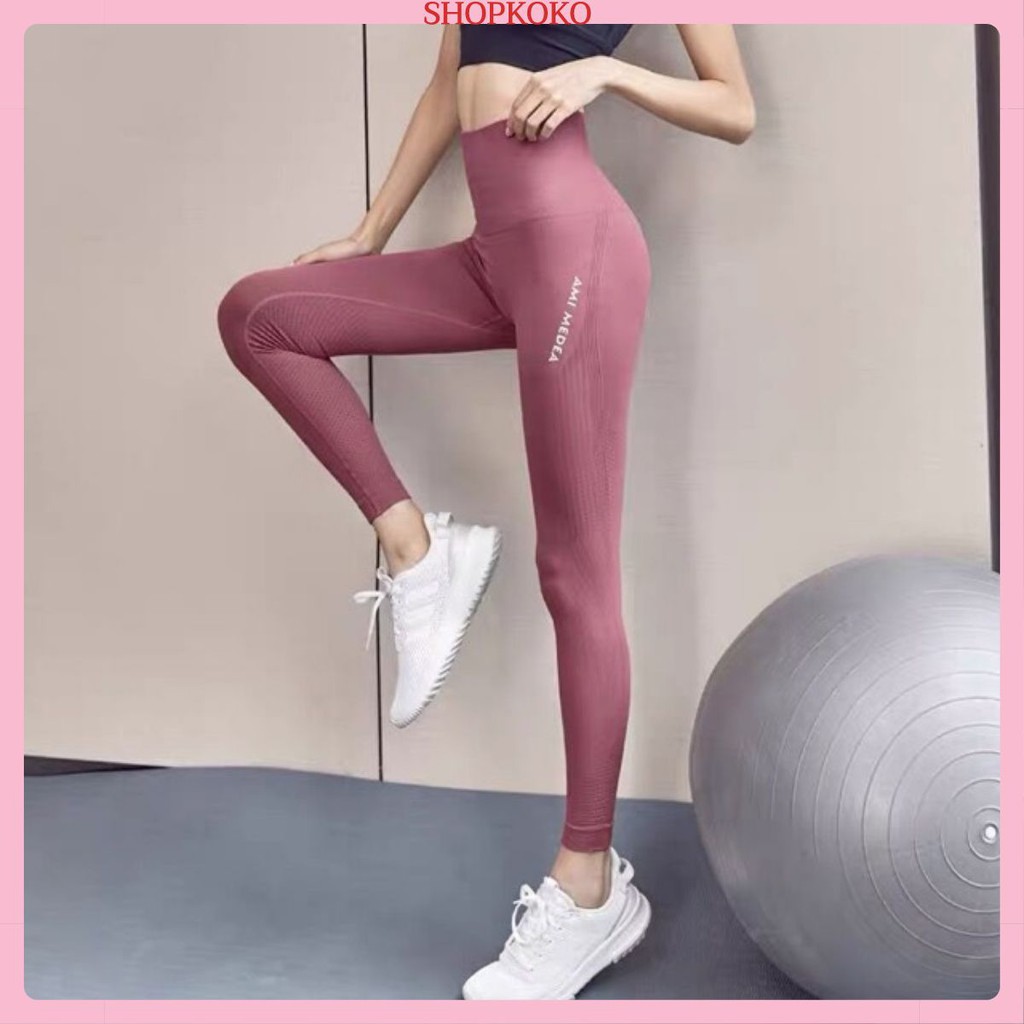 Quần Tập Dài Gym Nữ Cạp Lưng Cao MÃ CK100, Quần Legging Cap Co Giãn 4 Chiều, Thoáng Mát, Dùng Quần Tập Yoga, Gym.