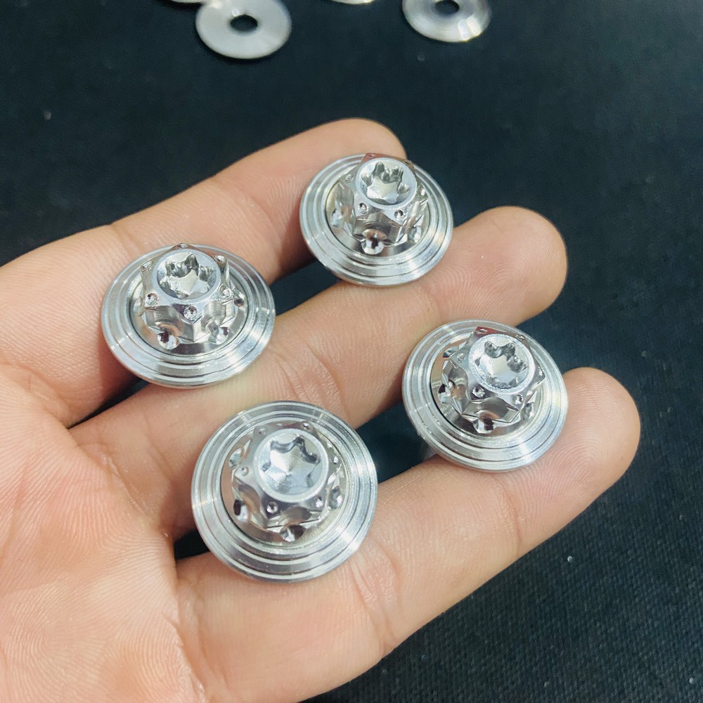 COMBO 4 ỐC GÁC CHÂN KÈM TÁN FULL INOX SALAYA CHO CÁC DÒNG WAVE