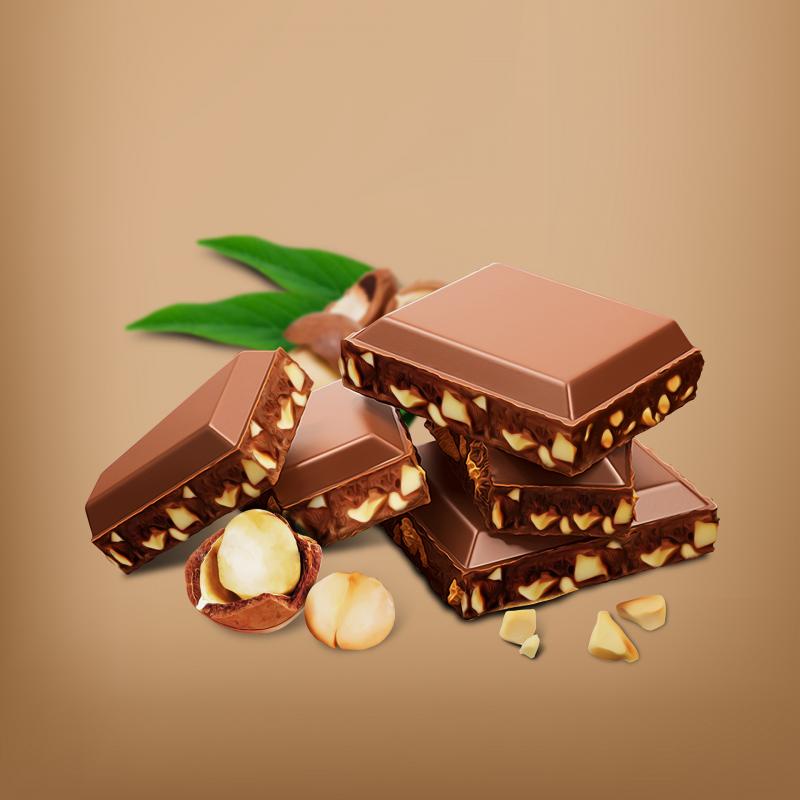 Socola sữa nhân hạt mắc ca giòn thơm béo thanh 50g Henk