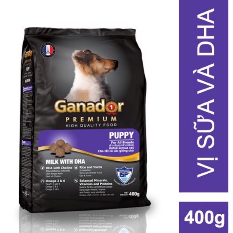 Thức ăn hạt Ganador Puppy Sữa & DHA cho chó con 400g