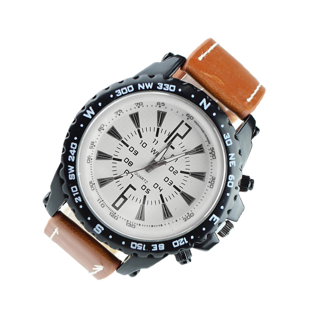 MACmk Men Business Casual Faux Leather Band Quartz Wrist Watch Fashion Wristwatch