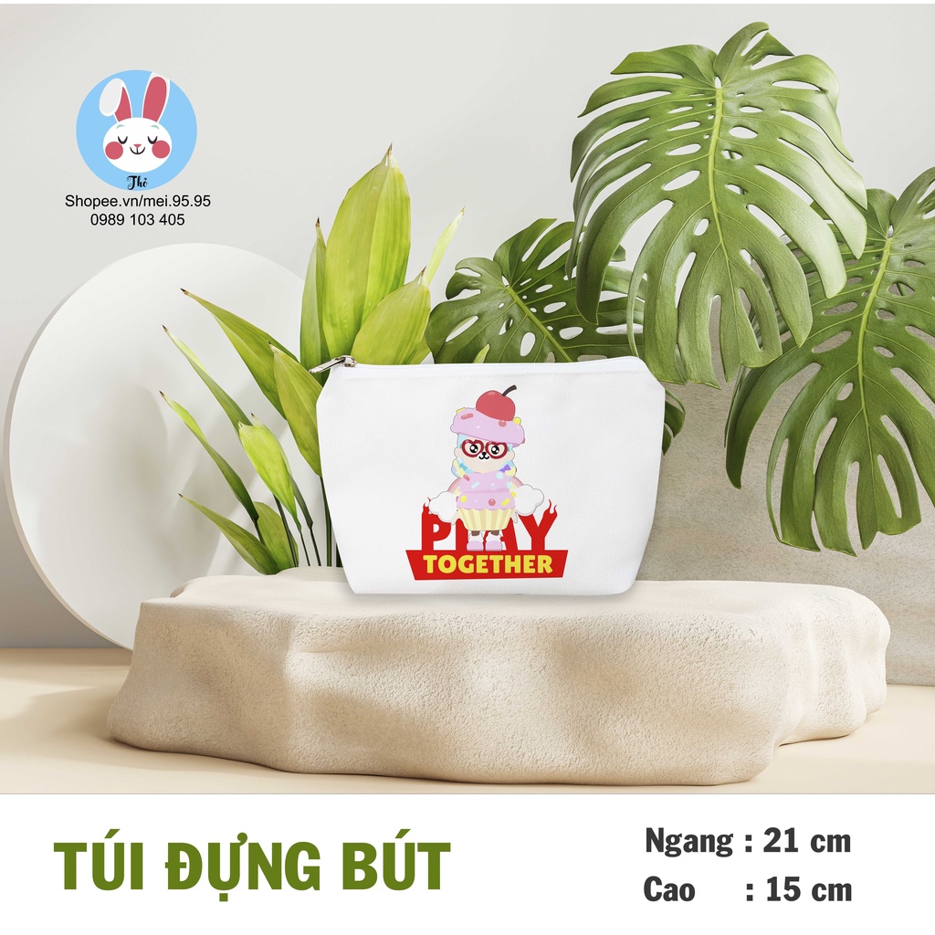 Túi đựng bút, túi đựng viết Play Together phong cách Hàn Quốc