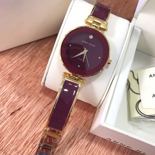 Đồng hồ anne klein nữ đỏ đô viền vàng