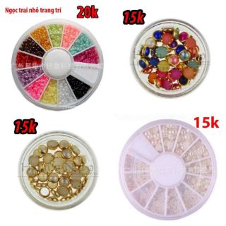 Khay tròn ngọc trai nửa Phụ kiện trang trì NAIL