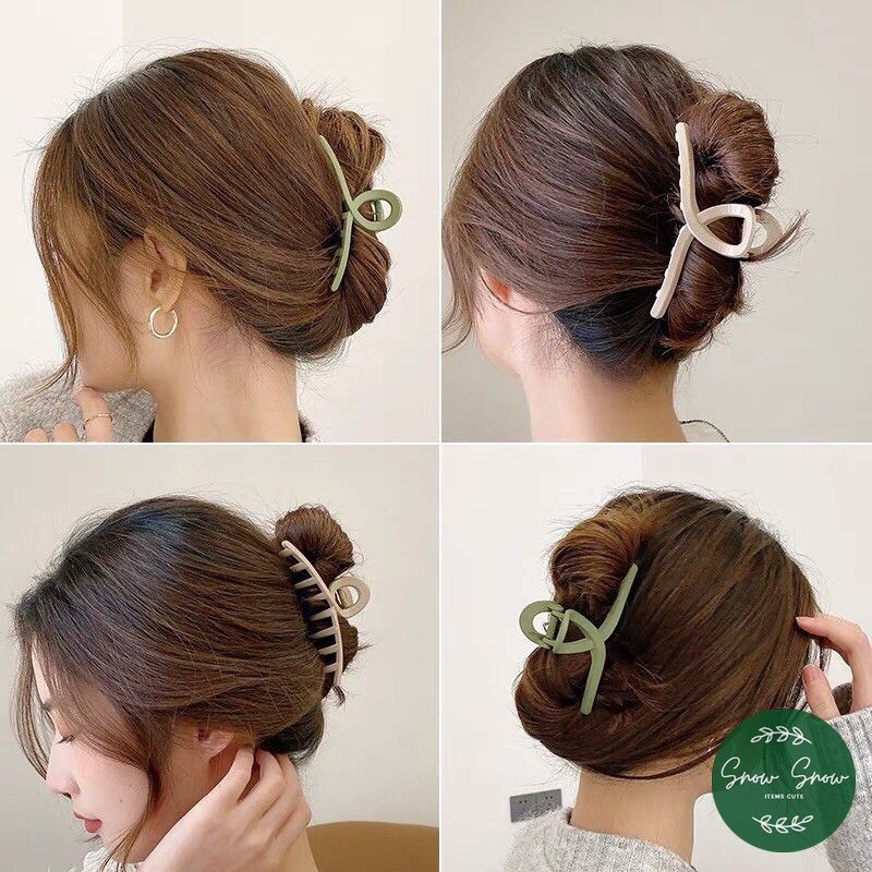 Kẹp tóc cặp tóc Nhựa bóng cỡ lớn thiết kế đơn giản, dễ thương phong cách Hàn Quốc