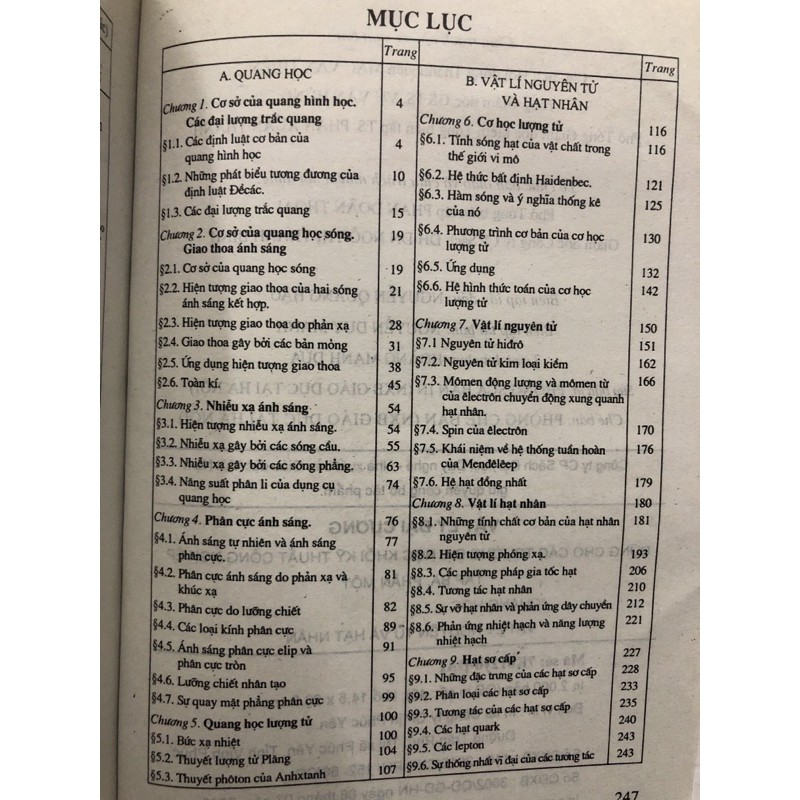 Sách - Vật lí đại cương Tâp ba, Phần một: Quang học, Vật lí nguyên tử và hạt nhân