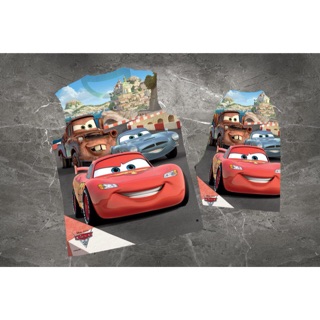 Đồ bộ sát nách in 3D hình xe cho bé trai