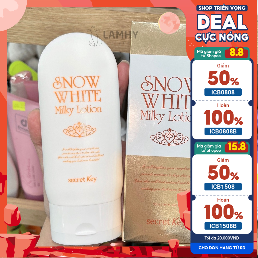 Sữa dưỡng thể dưỡng trắng SECRET KEY Snow White Milky Lotion 120g
