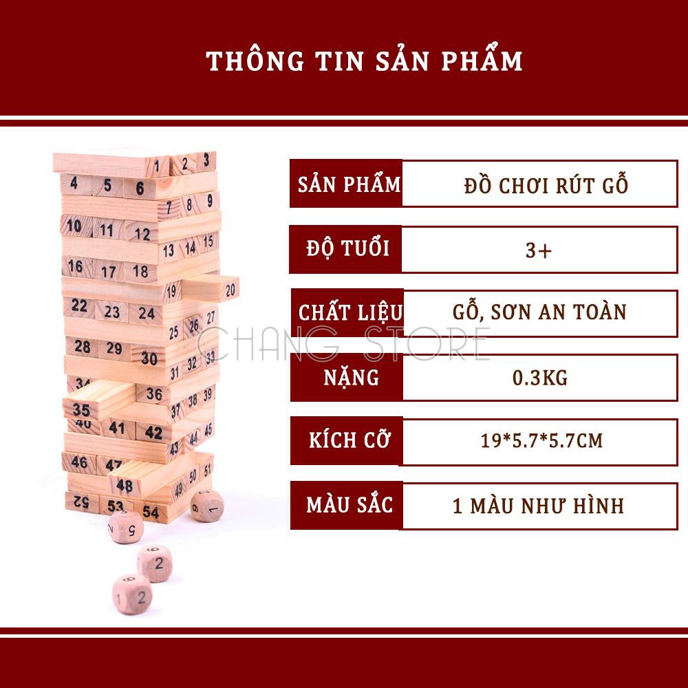 Đồ Chơi Rút Gỗ 54 Thanh (Nâu Gỗ) Giải Tri - Trò Chơi Phổ Biến