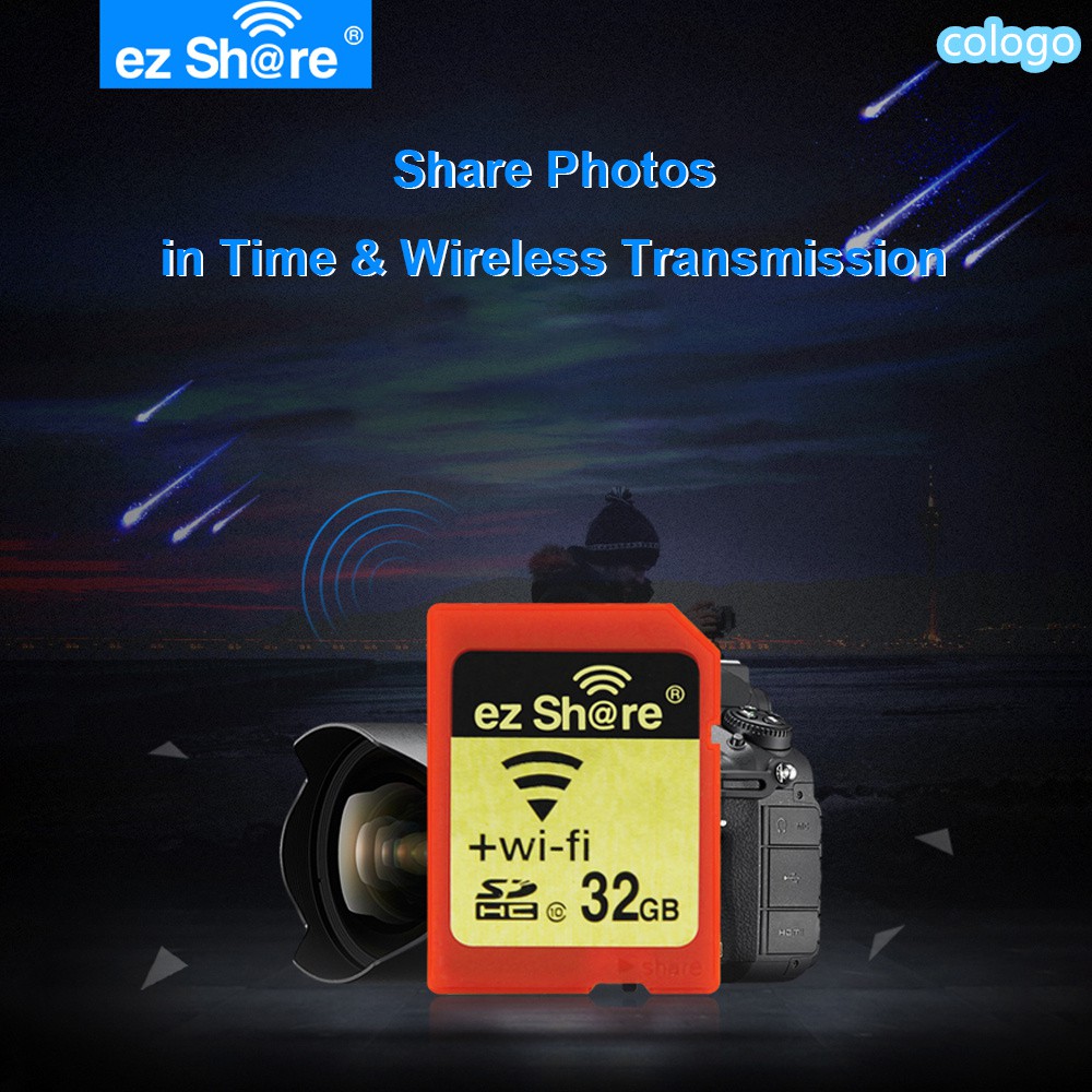 Thẻ nhớ SD SDHC EZ Share cấp 10 32GB có thể chia sẻ không dây qua Wifi cho máy ảnh