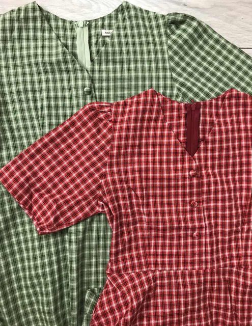 Nhập WAFS1921 giảm 15% tối đa 30k đơn 99k_ Đầm caro xoè nút bọc (có 2 màu)