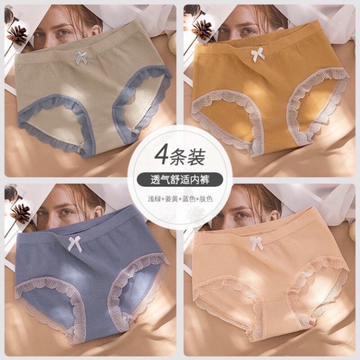 COMBO 10 quần lót cotton kháng khuẩn xuất Nhật kháng khuẩn, siêu co dãn loại 1, quần lót nữ form size 45-65kg