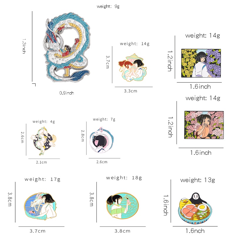 Ghim Cài Áo Kim Loại Hình Nhân Vật Vô Diện Phim Spirited Away