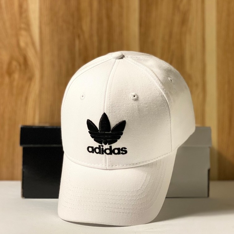 Mũ lưỡi trai, Nón kết xuất khẩu Zeni Store Adi.das trắng logo đen thêu chữ nổi Siêu HOT Freeship, Full Hộp