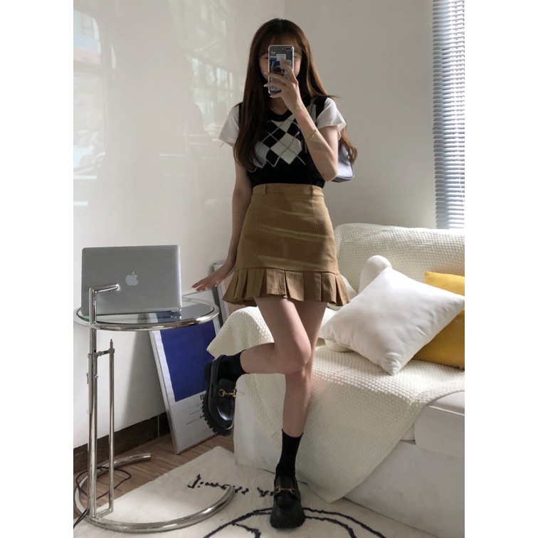 Chân váy trơn nữ đuôi cá ngắn có khoá kéo phía sau hot 2022