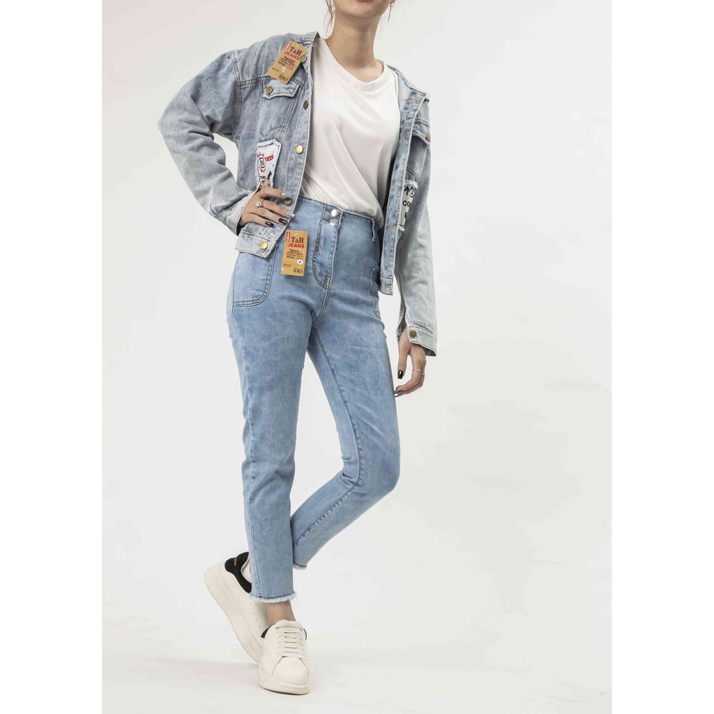 Quần Jean Nữ ôm 2 khuy cạp cao tôn dáng, quần bò Nữ trẻ trung năng động BAHAI_SHOP10 | BigBuy360 - bigbuy360.vn