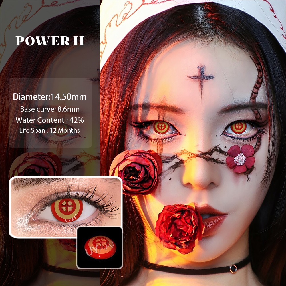 UYAAI 1 Cặp Kính Áp Tròng Cho Mắt Cosplay Anime 14.5mm