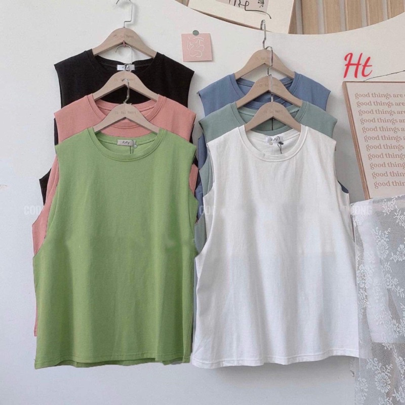 Bộ tanktop trơn 6 màu kèm bra H2