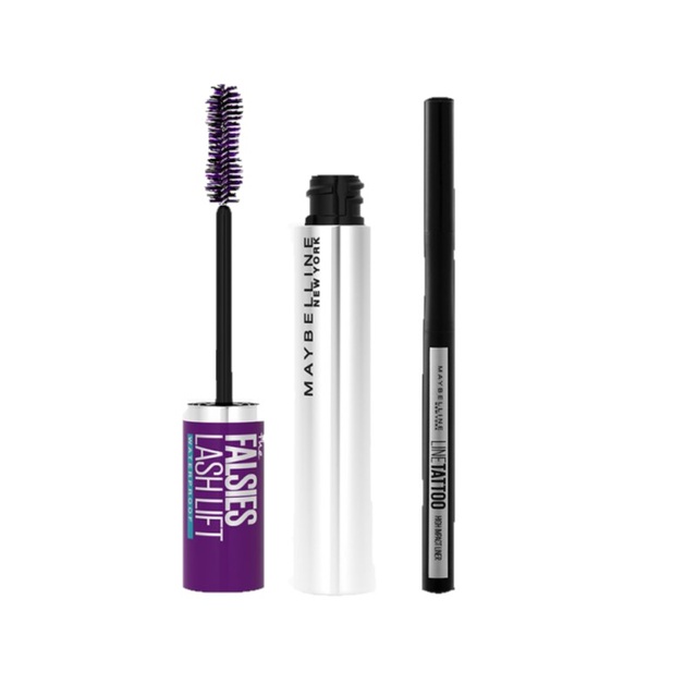 Bộ đôi bút kẻ mắt nước Lâu Trôi 36H Line Tattoo High Impact + Mascara Uốn, Nâng Mi Falsies Lash Lift Maybelline Newyork