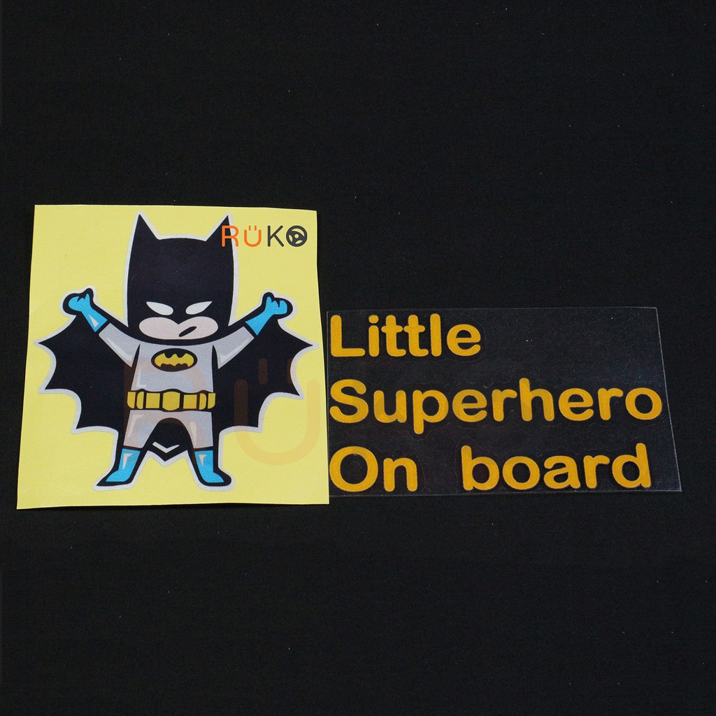 Sticker hình Batman giơ tay Little Superhero On Board