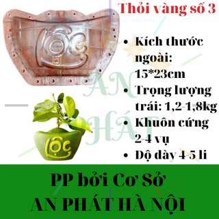 Khuôn Thỏi Vàng Số 3 dành cho bưởi 1,2-1,8kg loại dày, in chữ TÀI LỘC nét