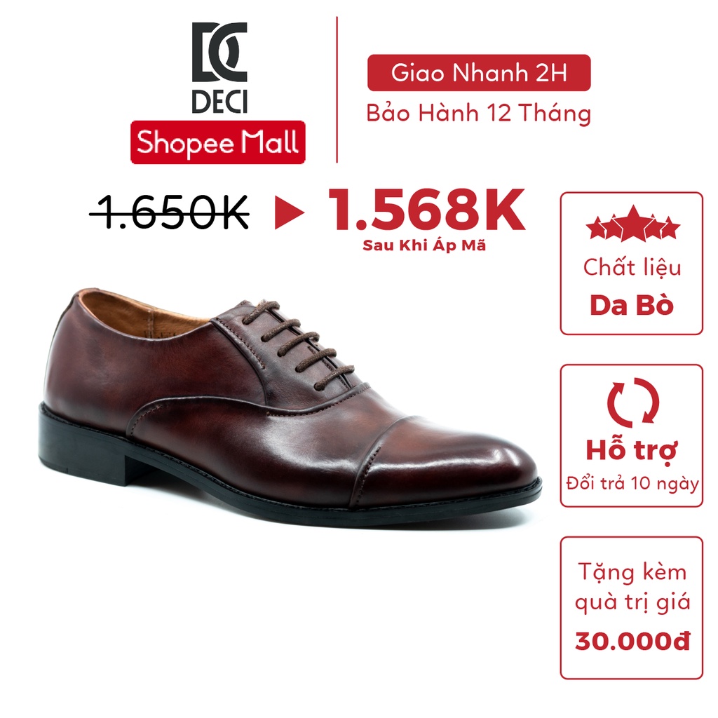 Giày tây công sở DECI màu patina dòng Cao Toe Oxford BROGUE 18