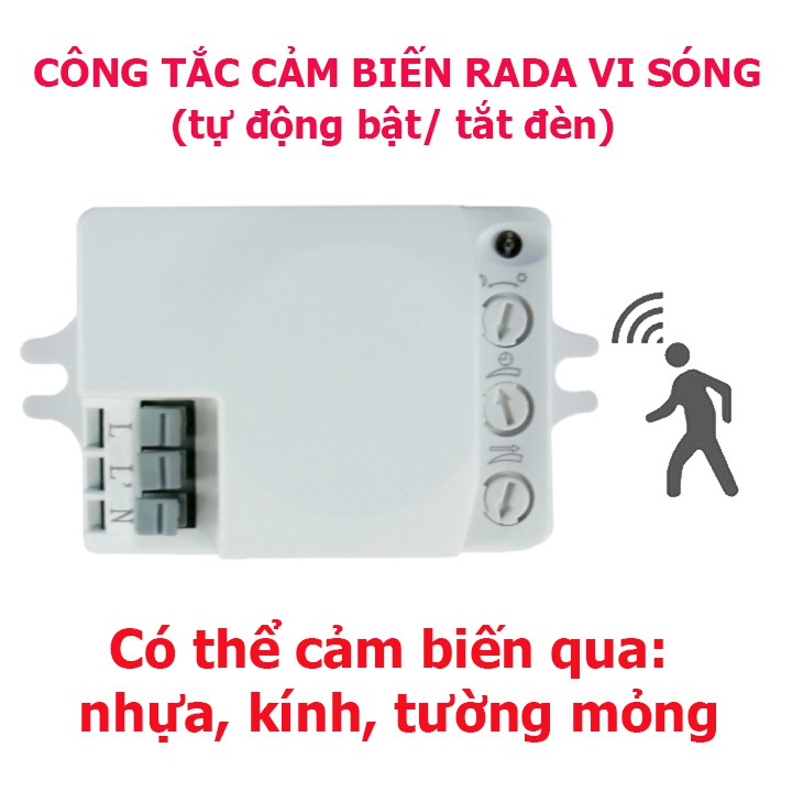 Công tắc cảm biến chuyển động radar vi sóng - công tắc cảm ứng ra vi sóng 5.8Ghz