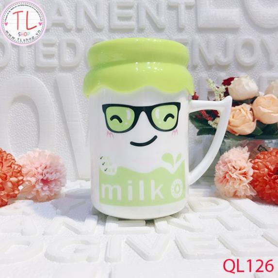 Ly sứ - Cốc sứ - Ly sứ hình mặt cười - hình mắt kính - hình gương mặt đáng yêu - Ly uống cà phê - Cốc uống cà phê
