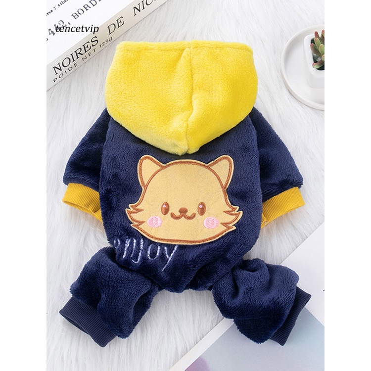 Áo liền quần có mũ trùm với 4 hàng nút mềm mại cho thú cưng