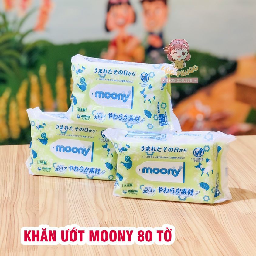 KHĂN ƯỚT MOONY NHẬT AN TOÀN CHO TRẺ SƠ SINH