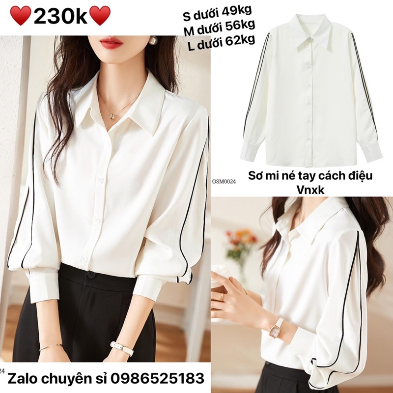 ♥Gsm0024♥Sơ mi công sở trắng né tay cách điệu vnxk♥️Thời Trang Elisa