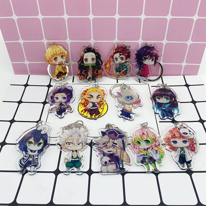 Com bo 3 Móc khóa hình nhân vật anime thanh gươm diệt quỷ Tanjiro Nezuko Zenitsu Inosuke Tanjirou