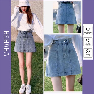 Chân Váy Jean Chữ A Ngắn Nữ Cạp Cao Phong Cách Đơn Giản Kèm Quần Trong VAVASA CV23