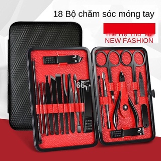 Nkim cương đen 18 món, bấm lỗ tai, bộ bấm móng tay cao cấp, kéo nhỏ, kéo tỉa lông mũi,o cắt móng chân, bấm móng tay,