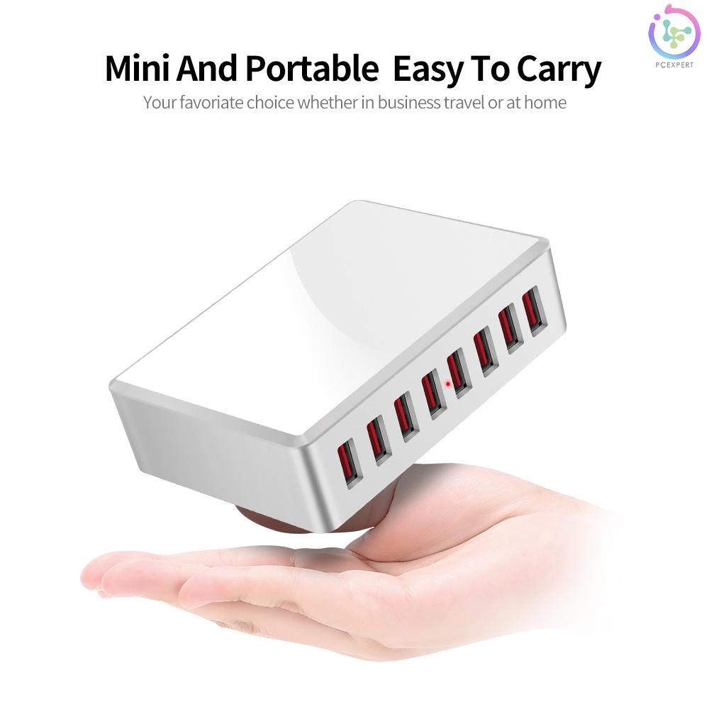 WLX-T9 8 Port USB Charger 40W Quick Charging Portable Charger Station for Mobile Phone/Tablet /Multiple USB Devices EU Plug