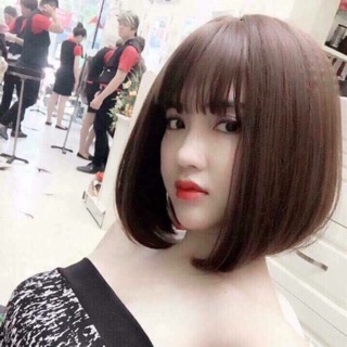 Tóc giả vic nguyên đầu ngắn cúp chất tóc tơ mềm mượt, kèm lưới trùm, tóc ngắn vic