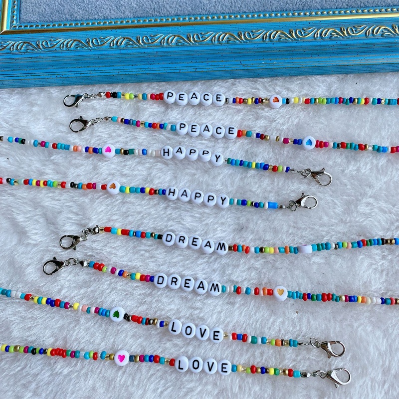 Dây Giữ Mắt Kính / Vòng cổ / Khuyên Tai Chống Trượt In Chữ Nhiều Màu Sắc