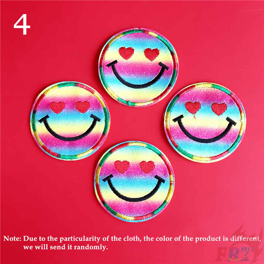 ☸ Fashion Brand：Colorful Smiley World - Expression Patch ☸ 1Pc Smile Face Diy Sew On Iron On Patch