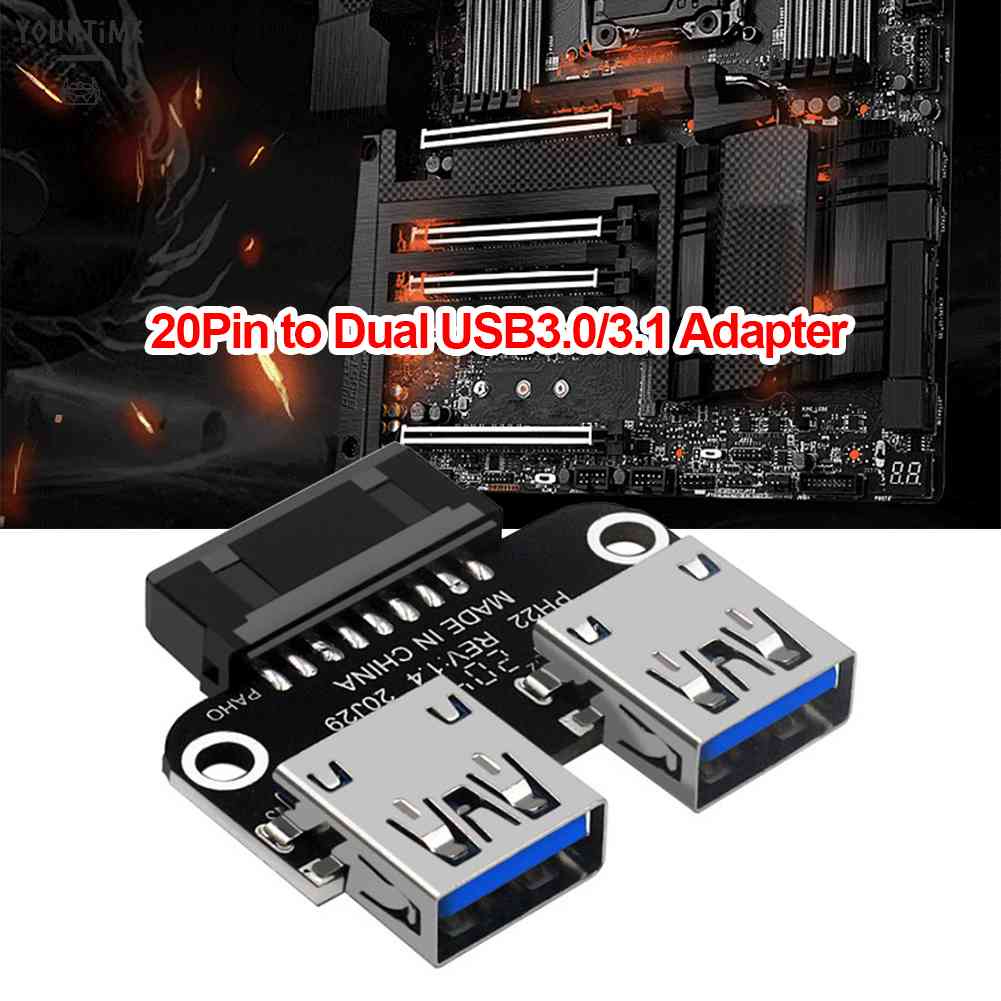 Bo Mạch Chủ Chuyển Đổi USB 3.0 3.0 19 20 Pin Female Sang Dual USB 3.0 Female