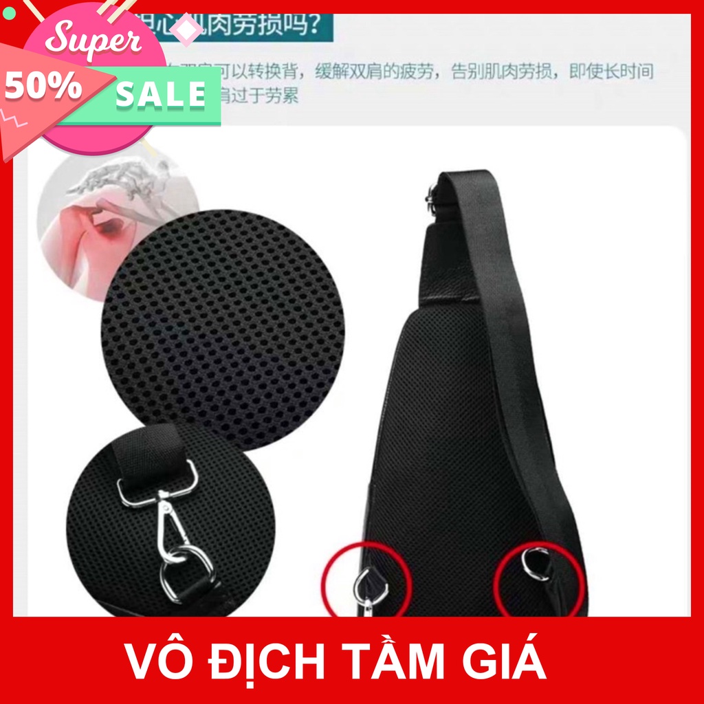 Túi đeo chéo nam da bò thật dập vân cá sấu cao cấp khoá kim loại cao cấp