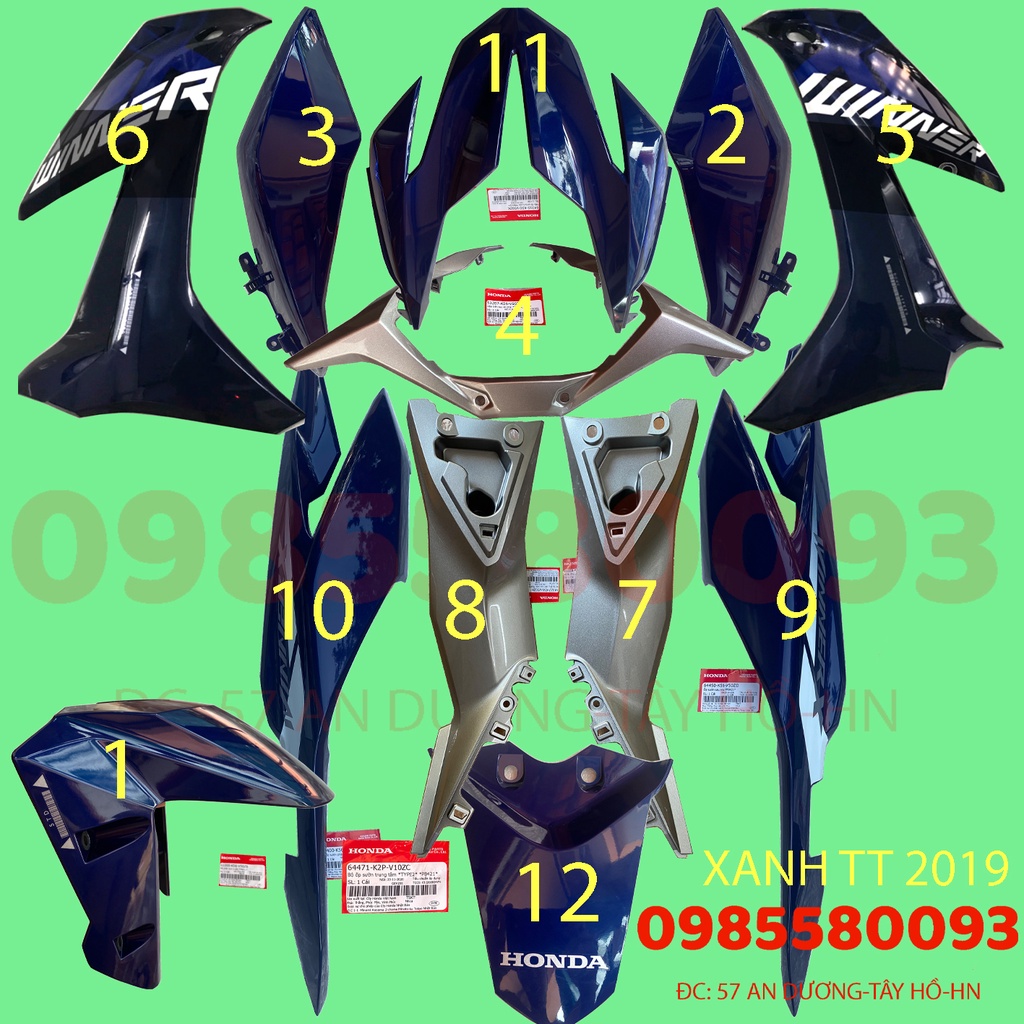 Dàn áo Winner X Xanh Bạc Đen phiên bản thể thao