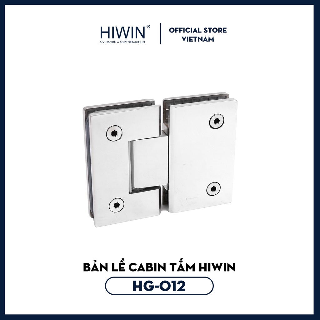 Bản lề phòng tắm kính 180 độ cân mặt gương inox 304 Hiwin HG-012