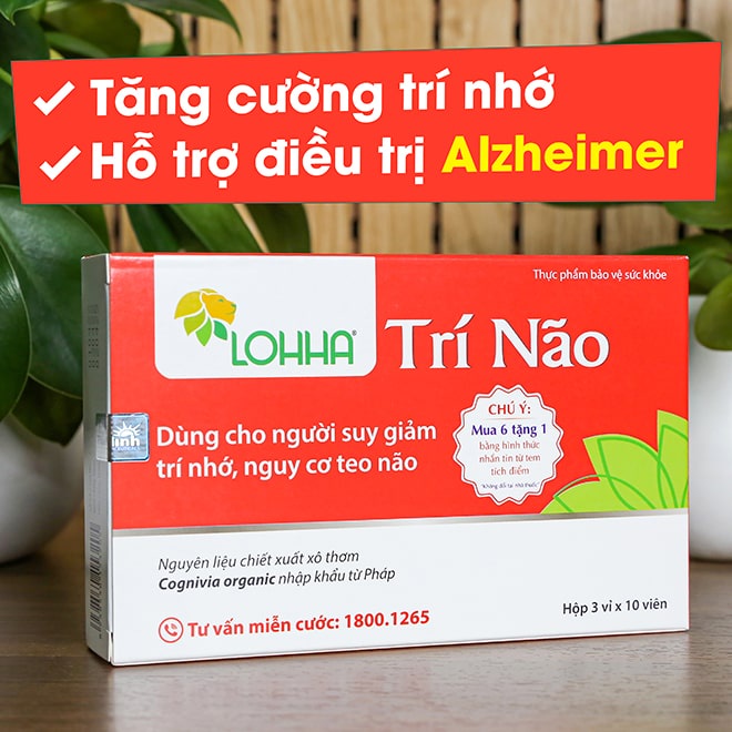 Lohha Trí Não Thái Minh - Dùng cho người có nguy cơ teo não, sa sút trí tuệ - Hộp 30v