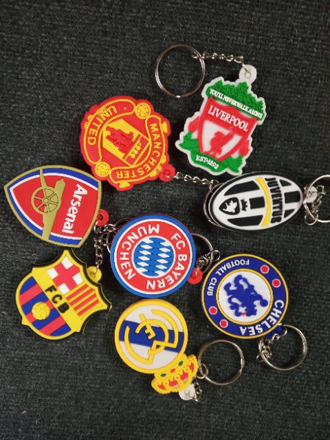 Móc khoá cao su CLB bóng đá Real Madrid Juventus Manchester united barca...