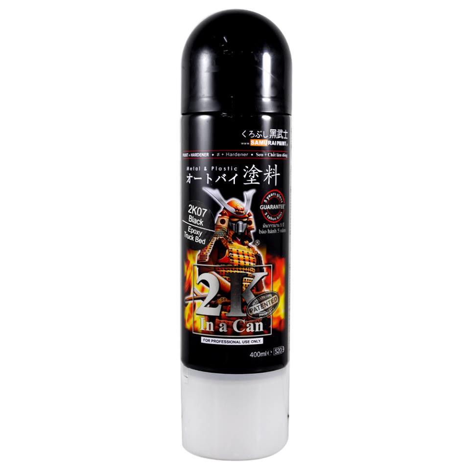 Chai sơn xịt cao cấp SAMURAI sơn khung, gầm XE MÀU ĐEN mã 2K08 dung tích 400 ml