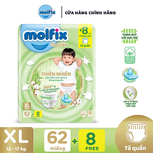 Tã/bỉm quần Molfix  M/L/XL/XXL/XXXL